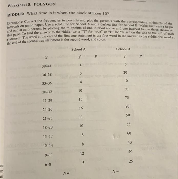Solved Worksheet 8 POLYGON RIDDLE What time is it when the