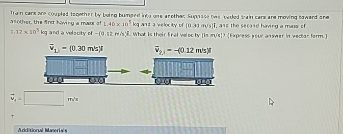 Solved Train cars are coupled together by being bumped into | Chegg.com