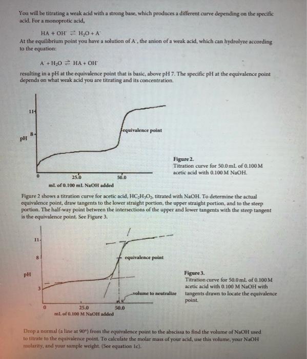 Solved pH Titration of a Weak Acid Purpose To construct a