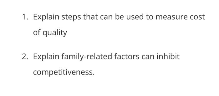 Solved This Is Actually Total Quality Management. Answer Two | Chegg.com