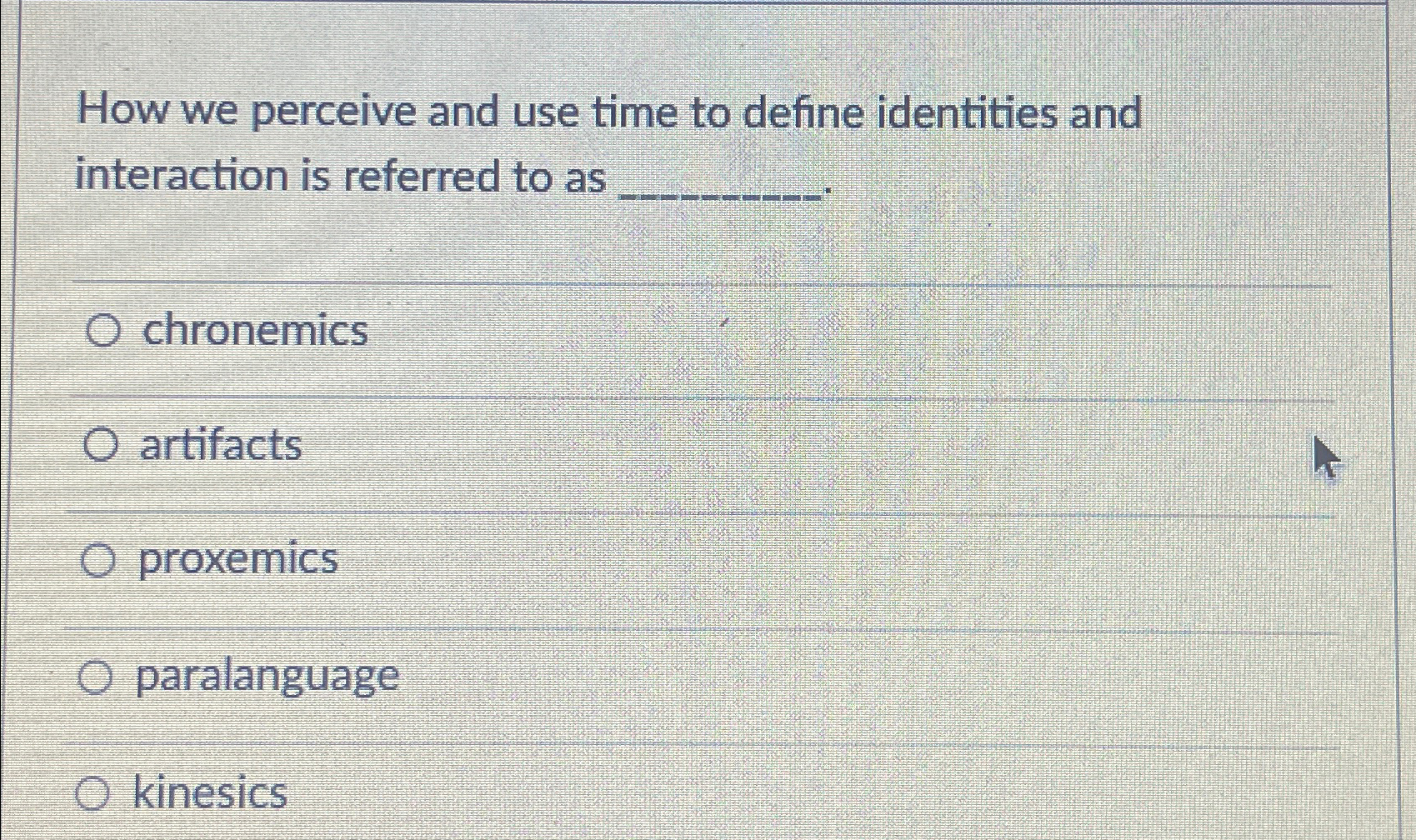 Solved How we perceive and use time to define identities and | Chegg.com