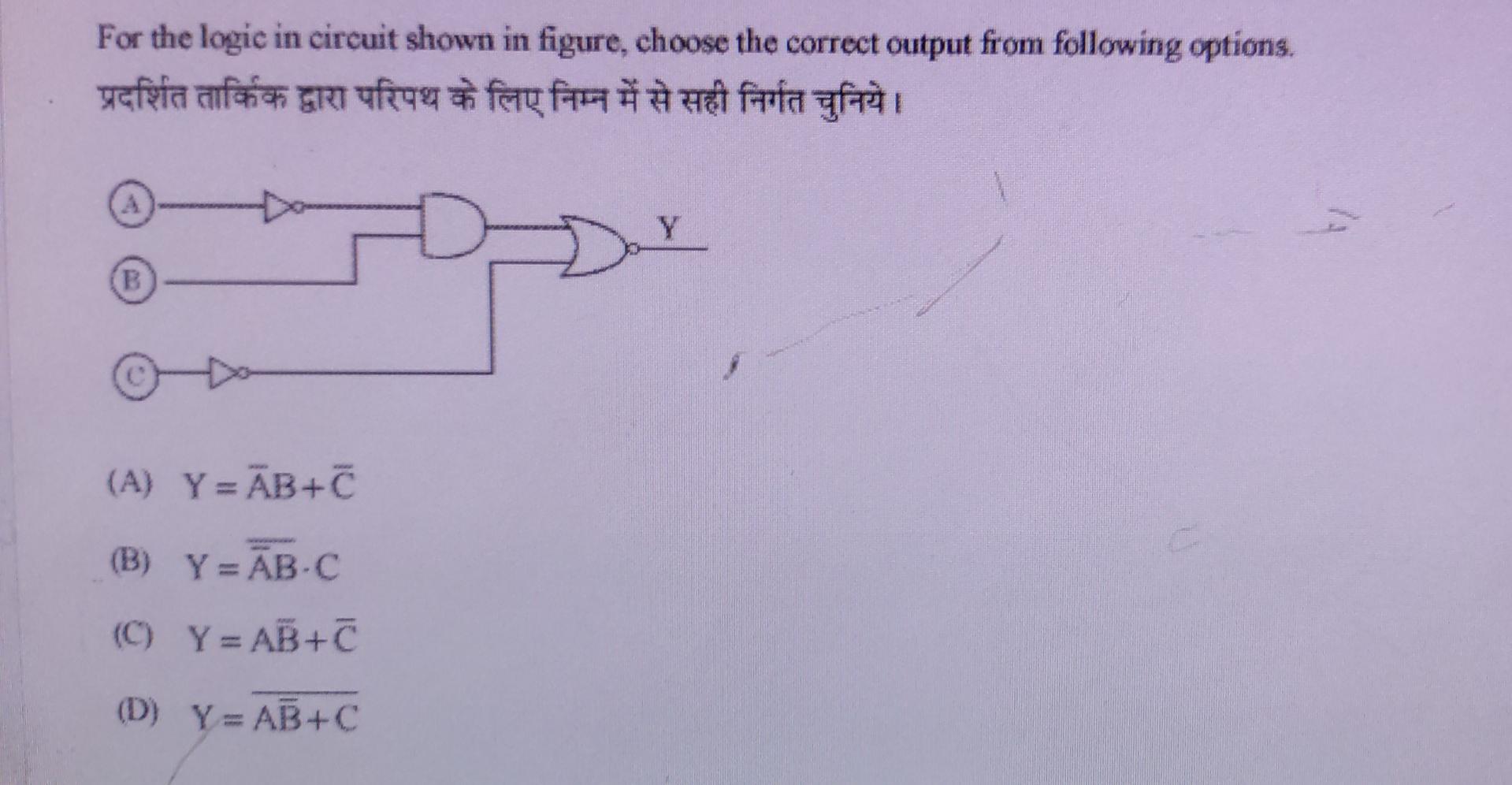 Solved For The Logic In Circuit Shown In Figure, Choose The | Chegg.com