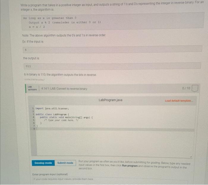 Solved JAVAWrite a program that takes in a positive integer | Chegg.com