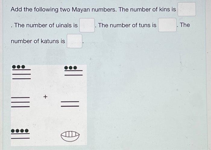 Solved Add the following two Mayan numbers. The number of | Chegg.com