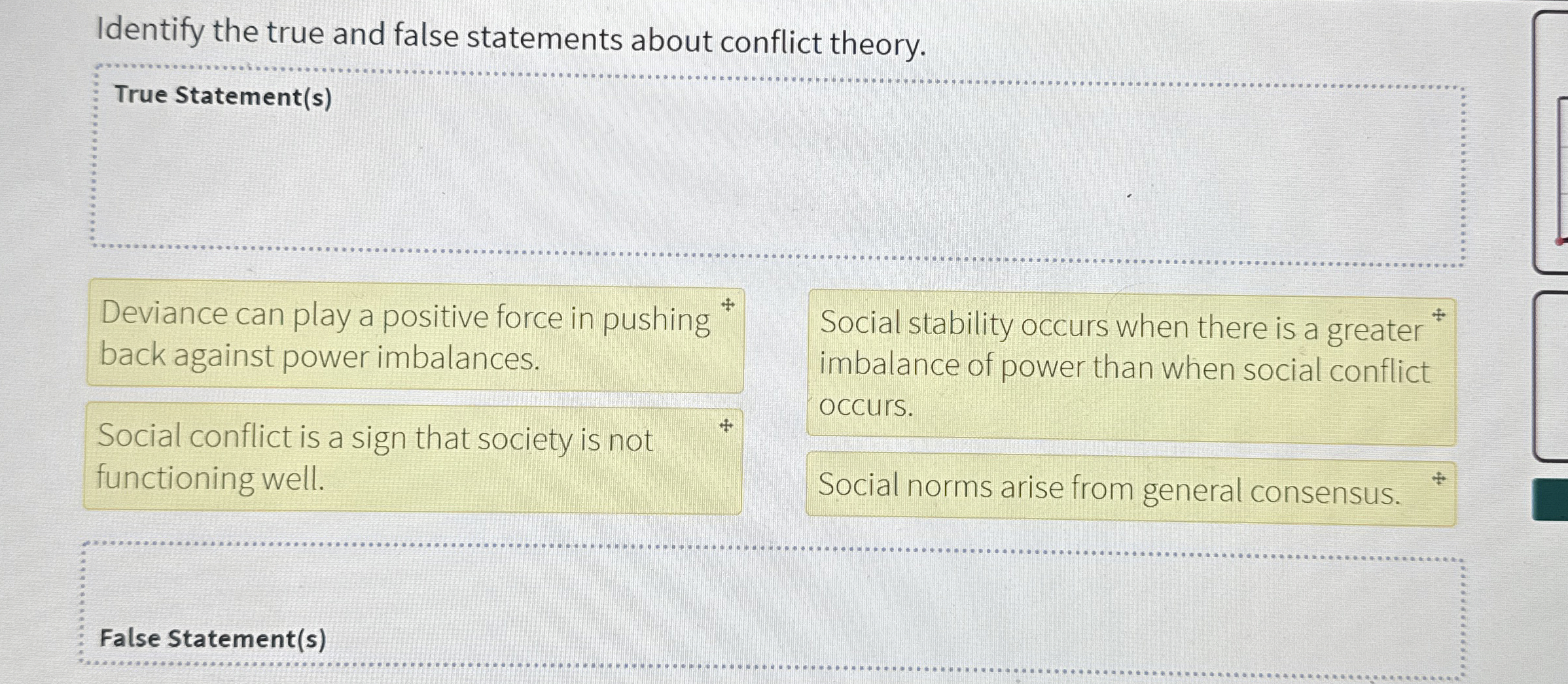 Solved Identify the true and false statements about conflict | Chegg.com