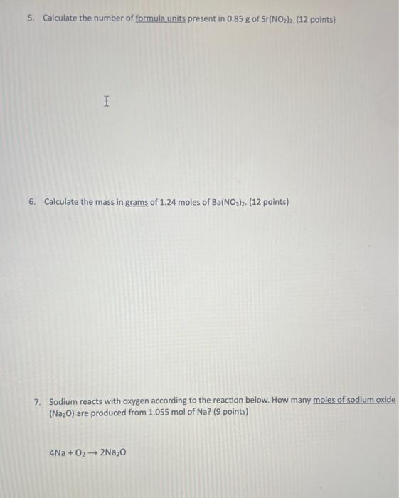 Solved 5. Calculate the number of formula units present in | Chegg.com