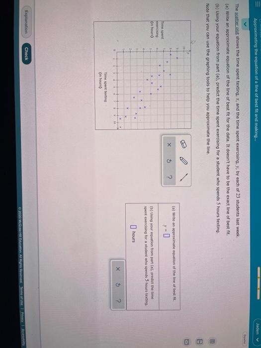 Solved Approximating the equation of a line of best fit and | Chegg.com
