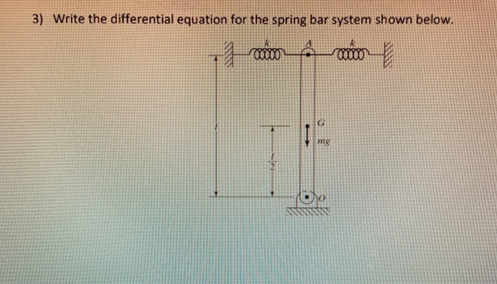 Solved 3) Write the differential equation for the spring bar | Chegg.com