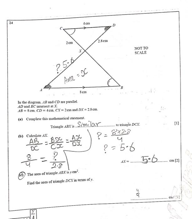 Solved In the diagram. AB and CD are parallel AD and BC