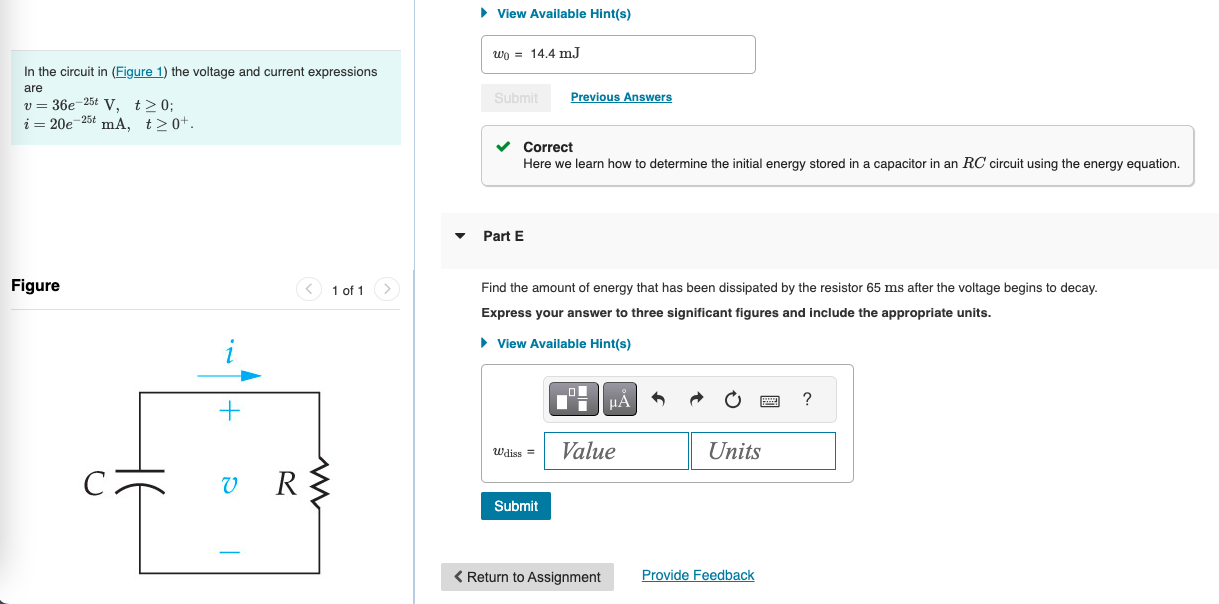 Solved View Available Hint(s)In ﻿the circuit in (Figure 1) | Chegg.com