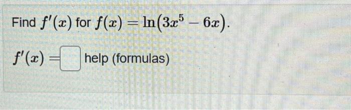 Solved Find F′ X For F X E4x−2x F′ X Help Formulas If