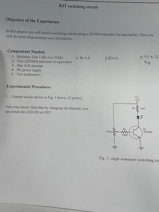 Solved Objective of the Experiment: In this project you will | Chegg.com