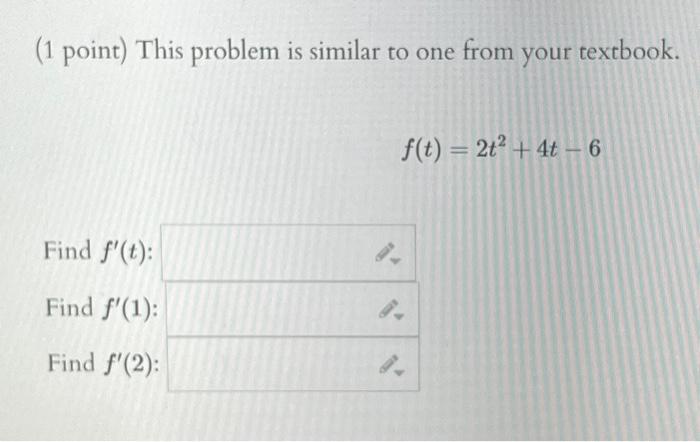 Solved (1 Point) This Problem Is Similar To One From Your | Chegg.com