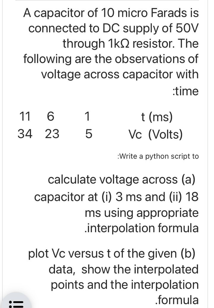 Solved A capacitor of 10 ﻿micro Farads is connected to DC