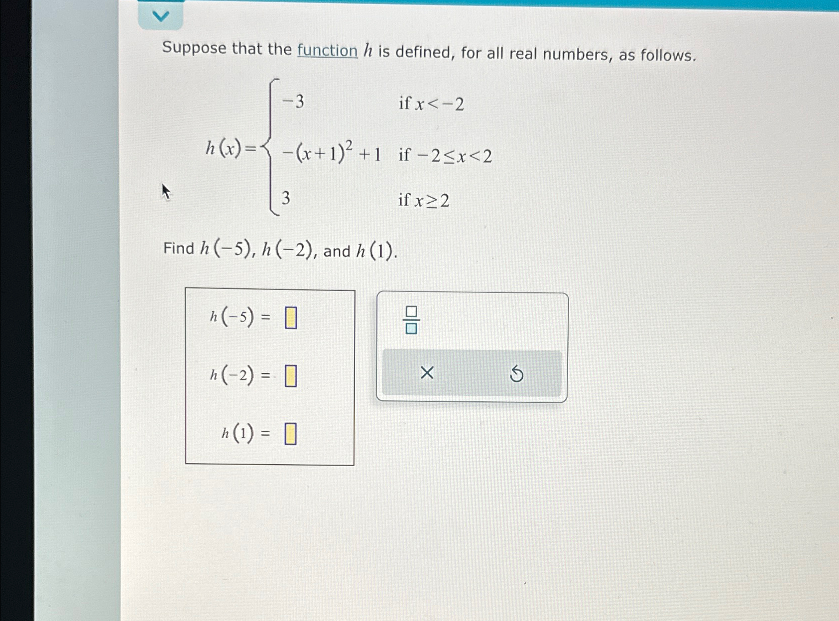 Solved Suppose that the function h ﻿is defined, for all real | Chegg.com