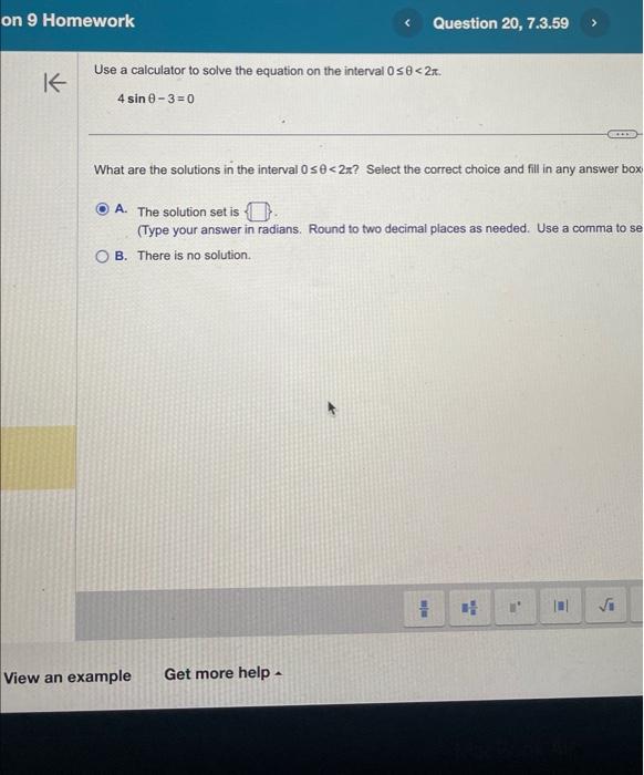 Solved Use a calculator to solve the equation on the | Chegg.com