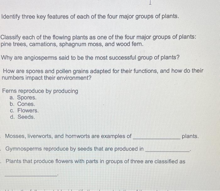 Solved Identify three key features of each of the four major | Chegg.com