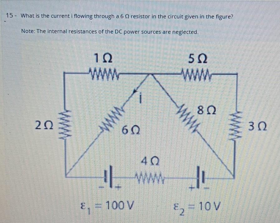Solved 15 - What is the current i flowing through a 60 | Chegg.com