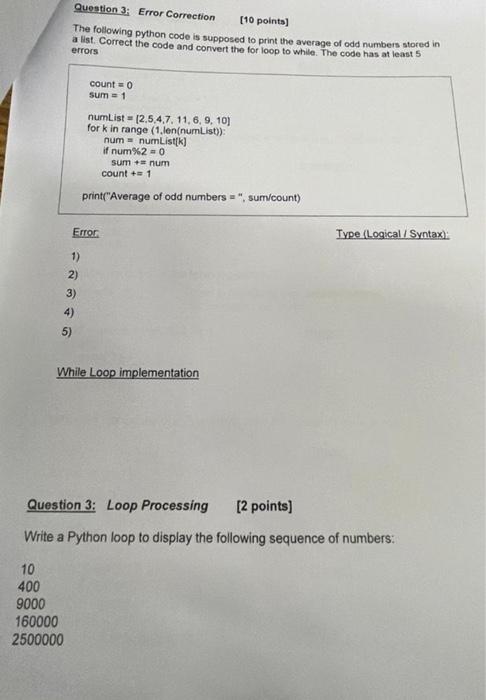 Solved Question 3: Error Correction [10 points) The | Chegg.com