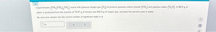 Solved water is produced frem the reaction of 74.97 \& of | Chegg.com