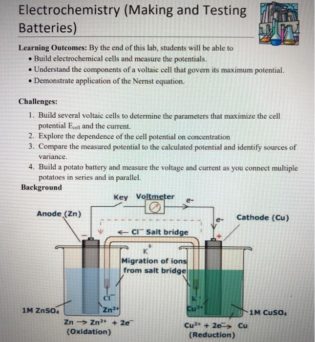 Solved Electrochemistry Making And Testing Team Batteries Chegg Com