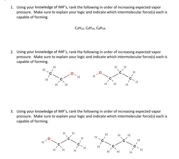 Solved 1. Using your knowledge of IMF's, rank the following | Chegg.com