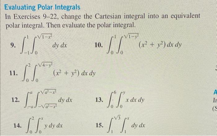 Solved Evaluating Polar Integrals In Exercises 9-22, change | Chegg.com