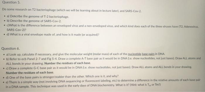 Solved Question 5. Do some research on T2 bacteriophage | Chegg.com