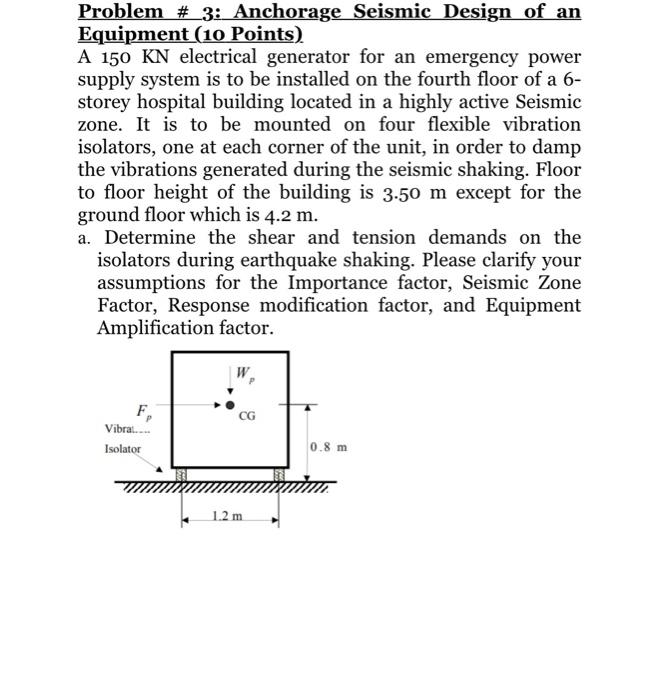 Solved Problem 3 Anchorage Seismic Design of an Equipment