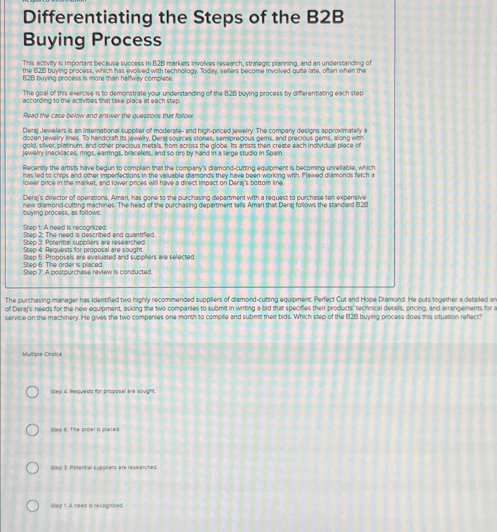 Solved Differentiating the Steps of the B2B Buying | Chegg.com