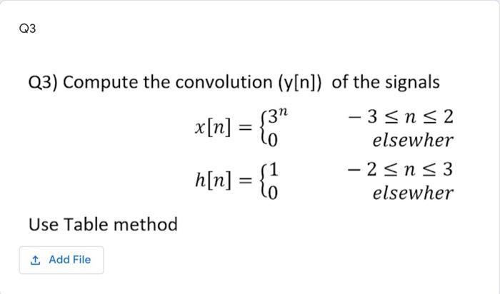 Solved Q3 = Q3) Compute the convolution (y[n]) of the | Chegg.com