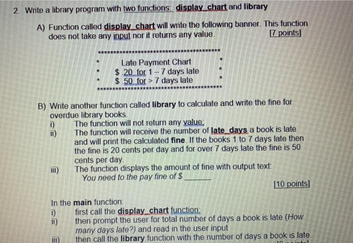 Solved 2. Write a library program with two functions: | Chegg.com