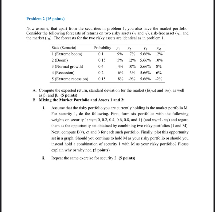Solved Problem 2 (15 points) Now assume that apart from the | Chegg.com