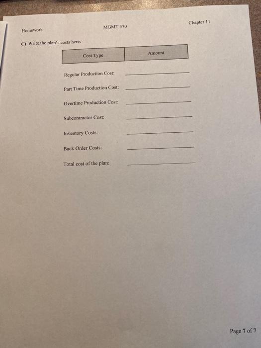 Solved Homework MGMT 370 Chapter 11 3. Use the following | Chegg.com