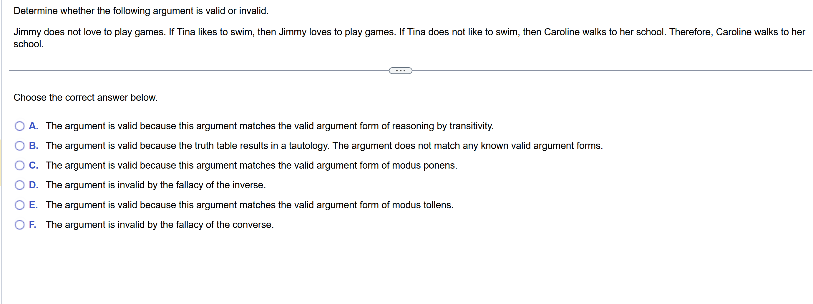 Solved Determine Whether The Following Argument Is Valid Or | Chegg.com