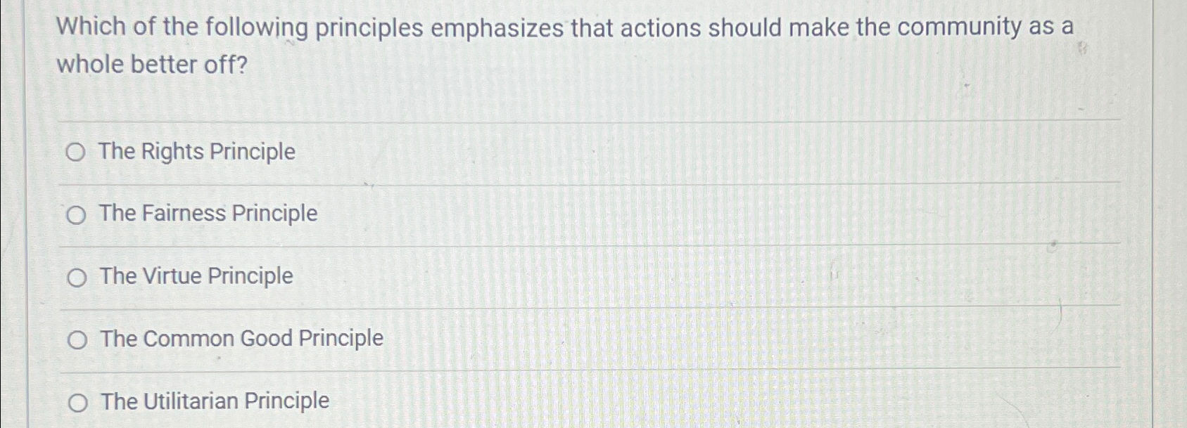 Solved Which of the following principles emphasizes that | Chegg.com