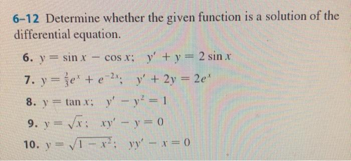 Solved 6-12 Determine whether the given function is a | Chegg.com