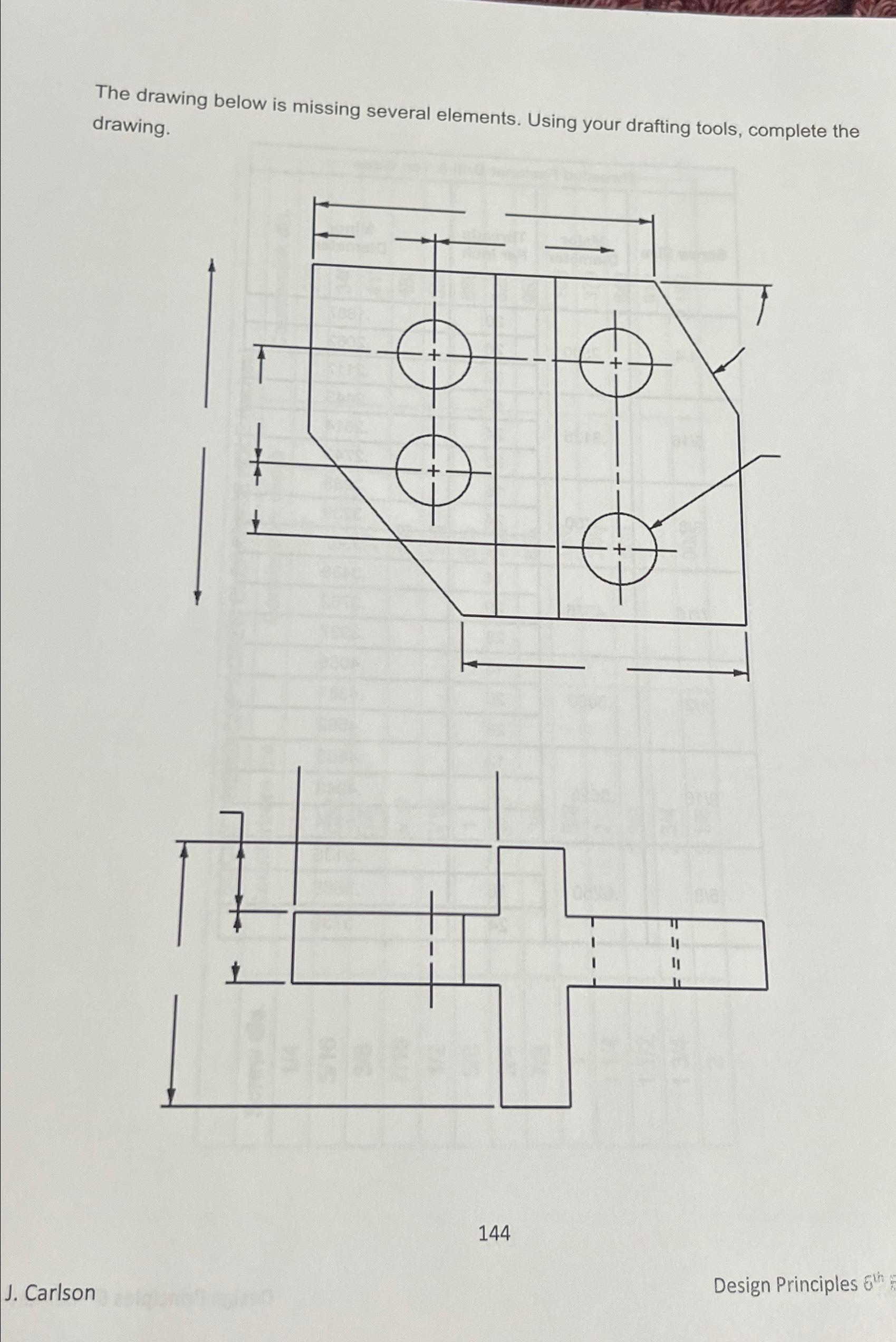 Solved The drawing below is missing several elements. Using | Chegg.com