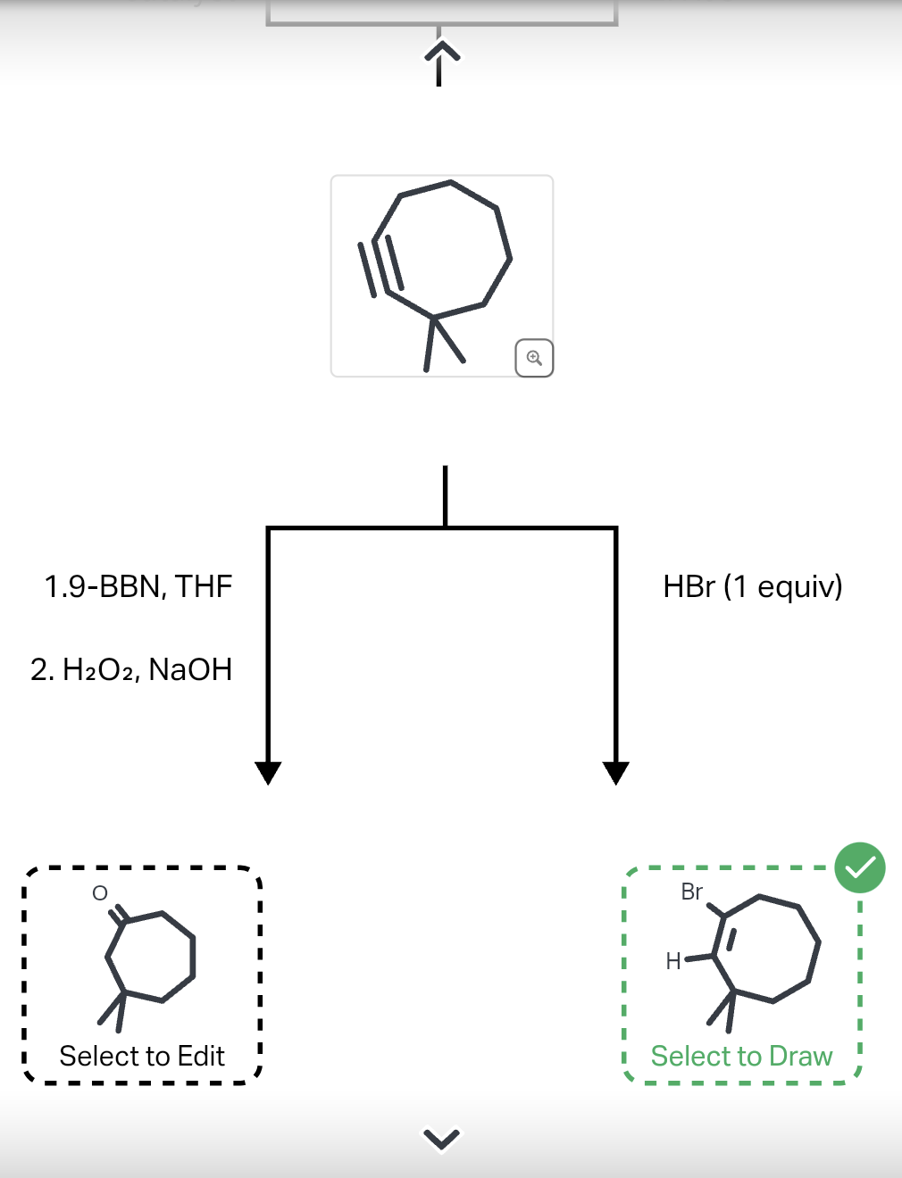 Solved 1.9-BBN, ﻿THF2. H2O2,NaOHSelect to Edit HBr (1 | Chegg.com