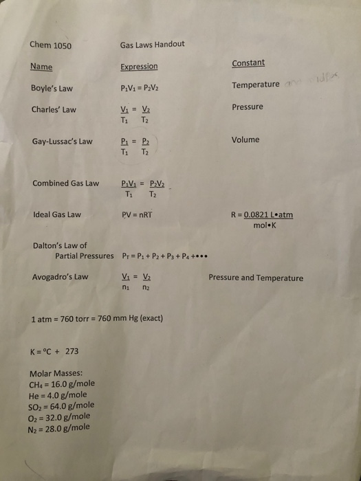 Solved 1. The gas left in a used aerosol can is at a
