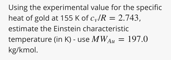 specific heat experimental value