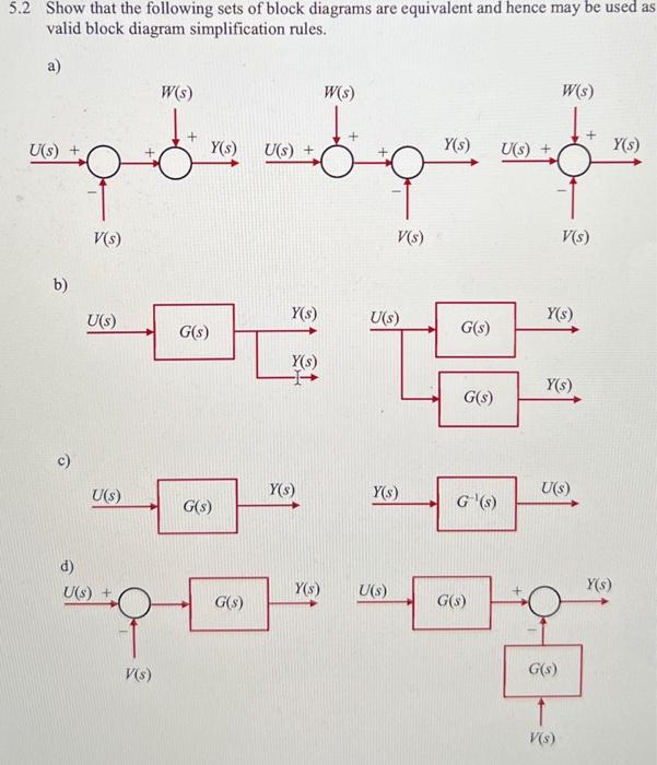 Solved .2 Show That The Following Sets Of Block Diagrams Are | Chegg.com