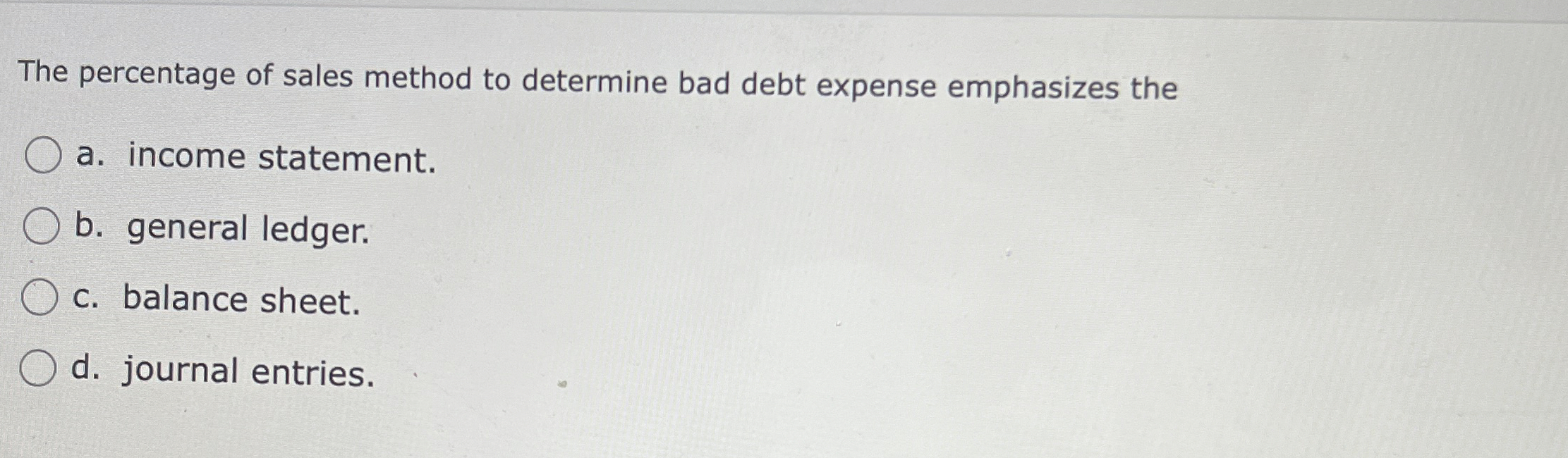 Solved The percentage of sales method to determine bad debt
