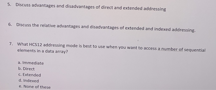 Solved 5. Discuss Advantages And Disadvantages Of Direct And | Chegg.com