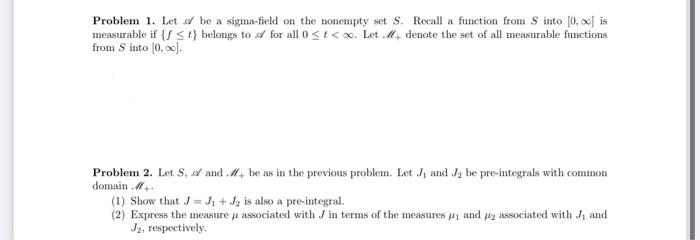 Solved Problem 1. Let α′ be a sigma-field on the nonempty | Chegg.com