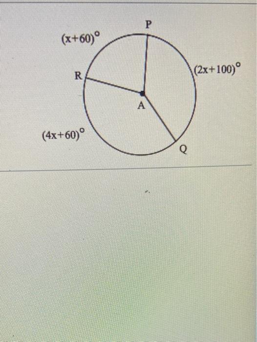 Solved P (x+60) (2x+100) R A (4x+60) o | Chegg.com