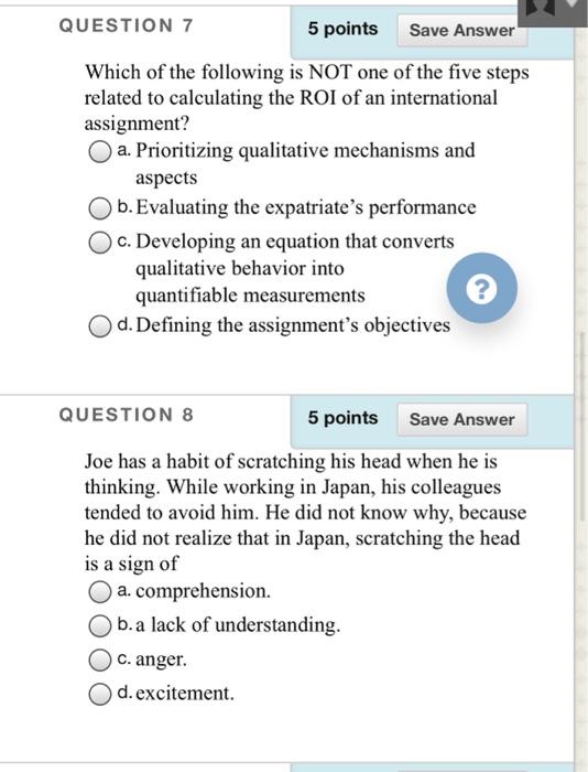 Solved QUESTION 7 5 points Save Answer Which of the | Chegg.com