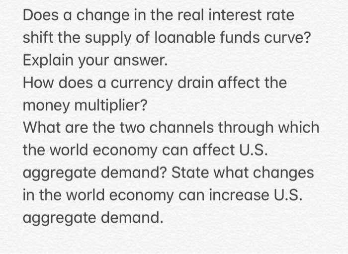 Does a change in the real interest rate shift the | Chegg.com