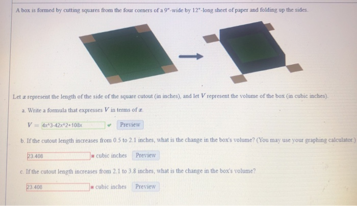 Solved A box is formed by cutting squares from the four