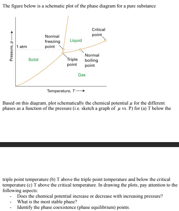 Solved The figure below is a schematic plot of the phase | Chegg.com